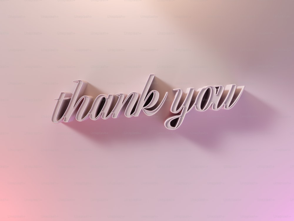 the word thank is cut out of paper