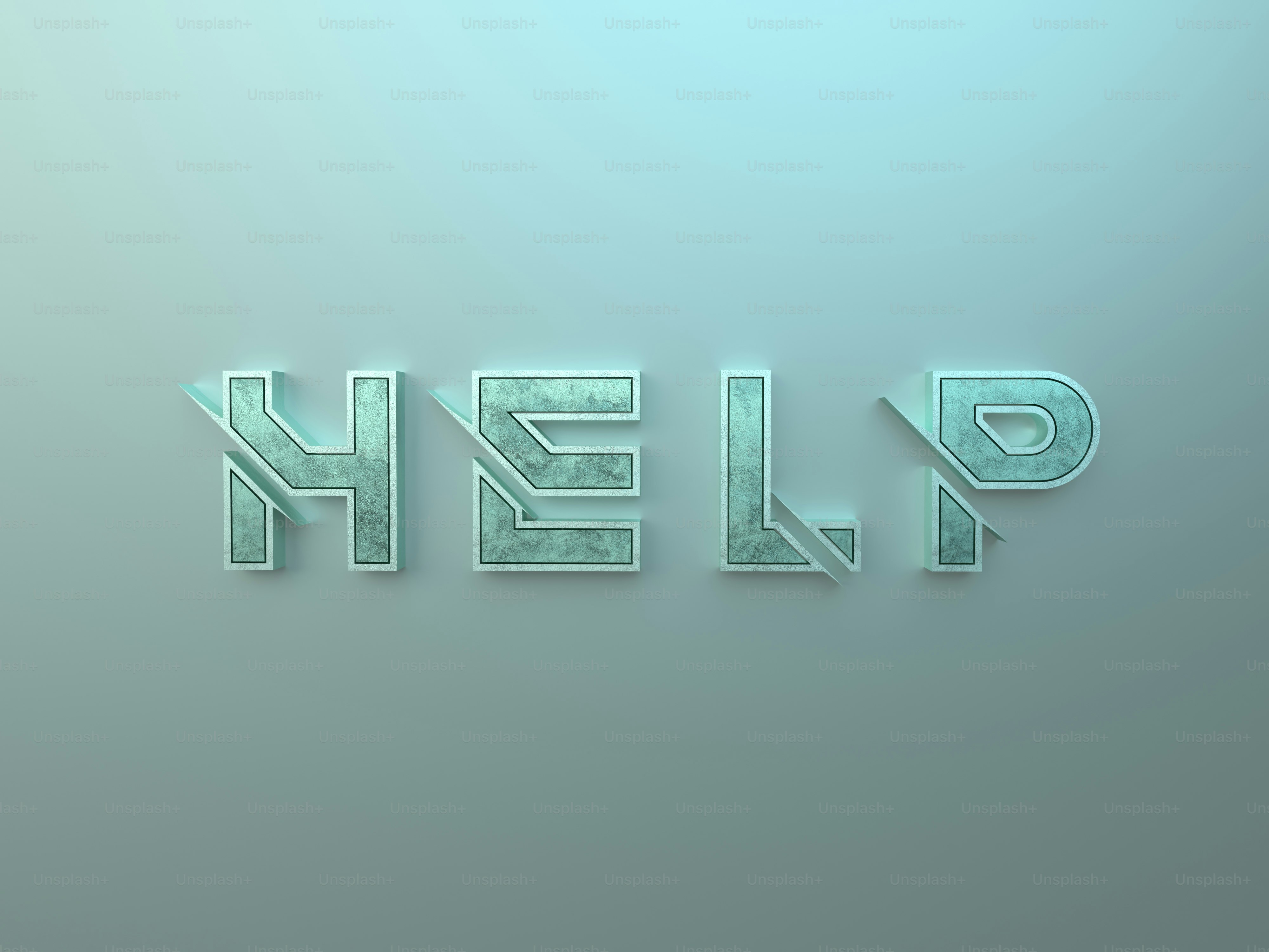 the word help is made out of glass