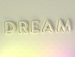 Le mot rêve est composé de lettres blanches