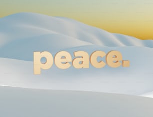 A palavra paz é feita de letras de madeira