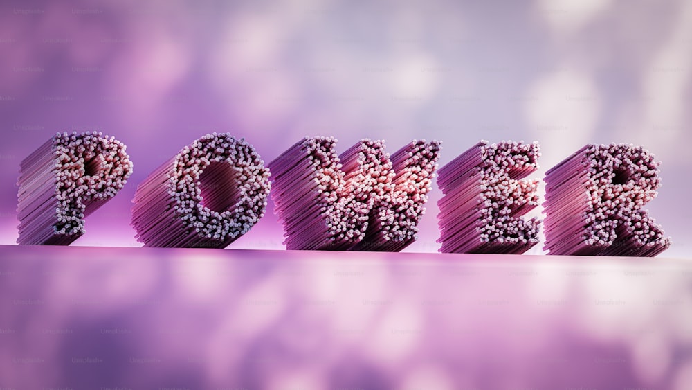 La palabra amor deletreada de rosquillas en forma de letras