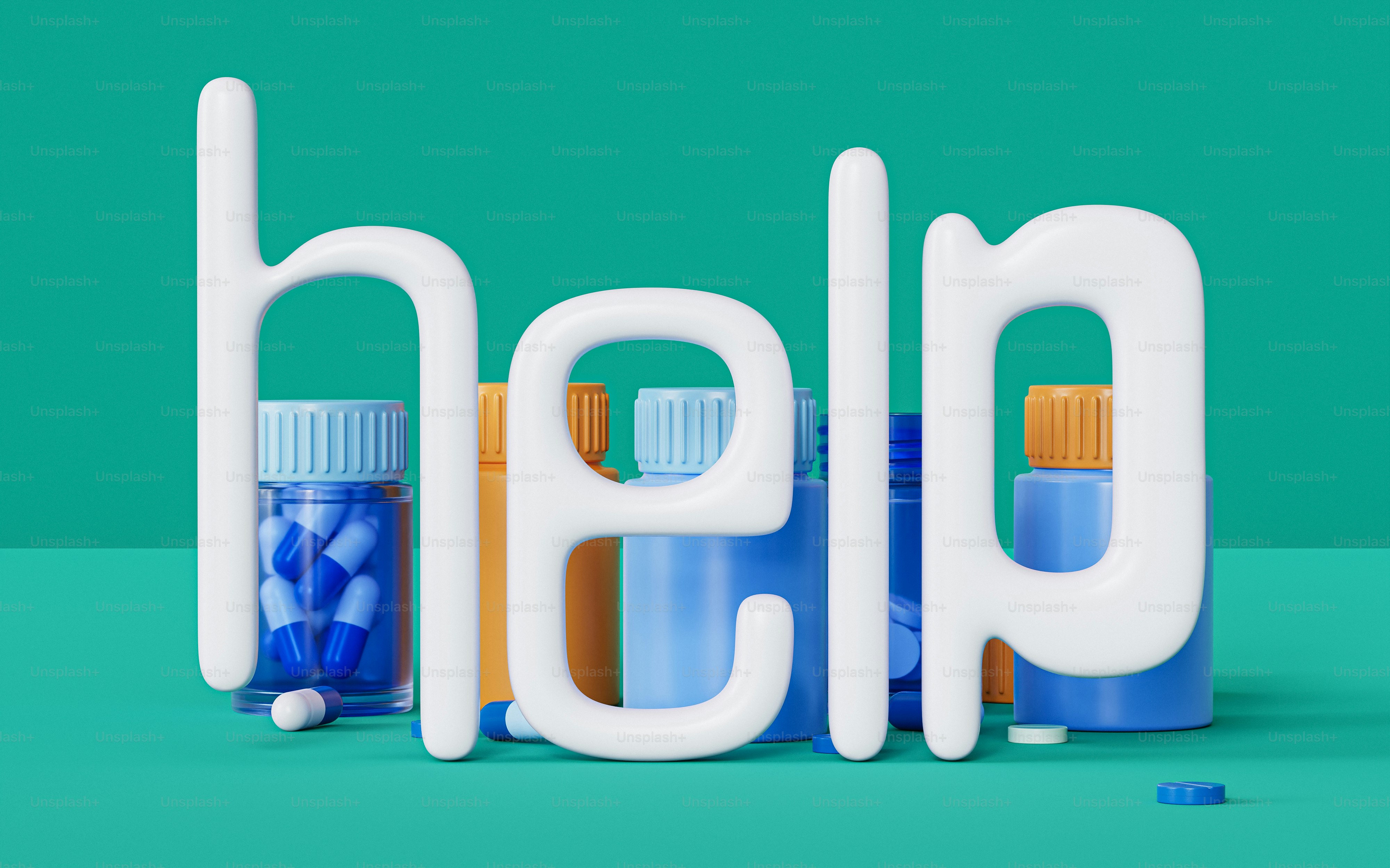 a bottle of pills next to the word pho