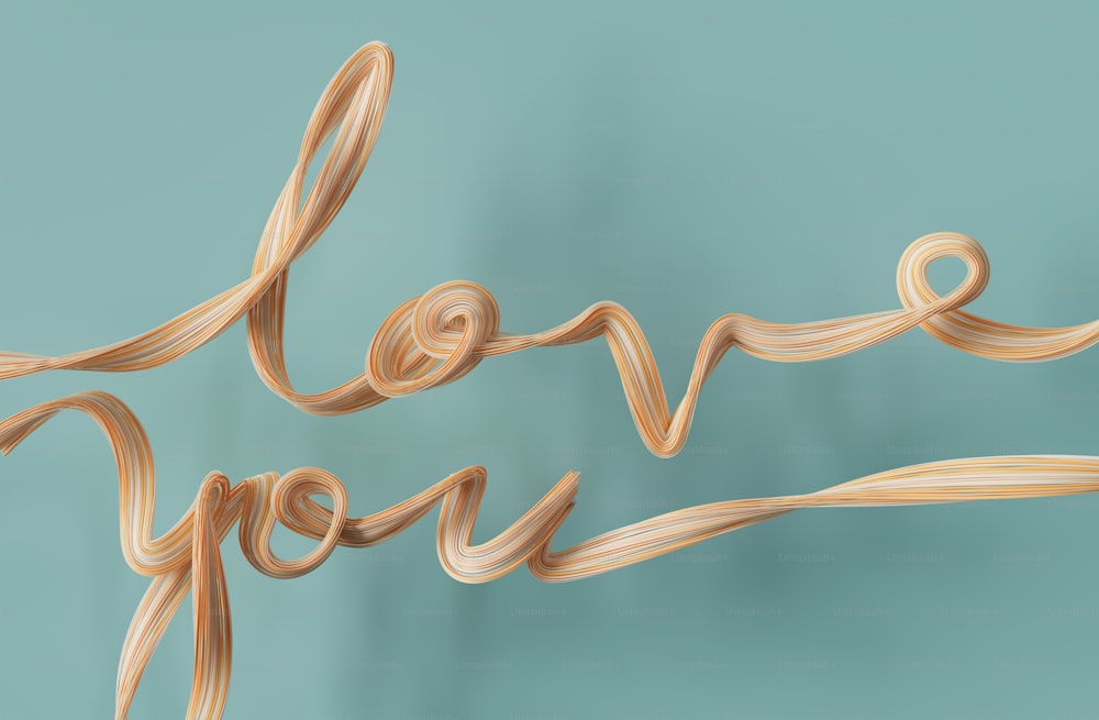 the word love spelled out of pasta noodles