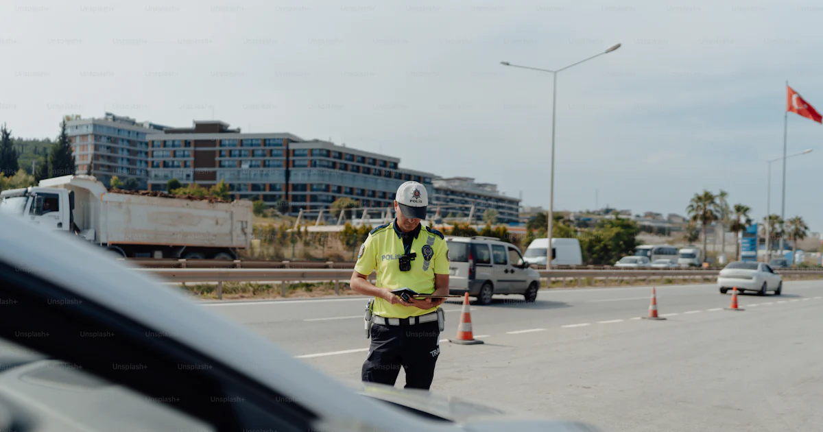 Police Point Side A police officer standing on the side of a road photo – Police Image on ...