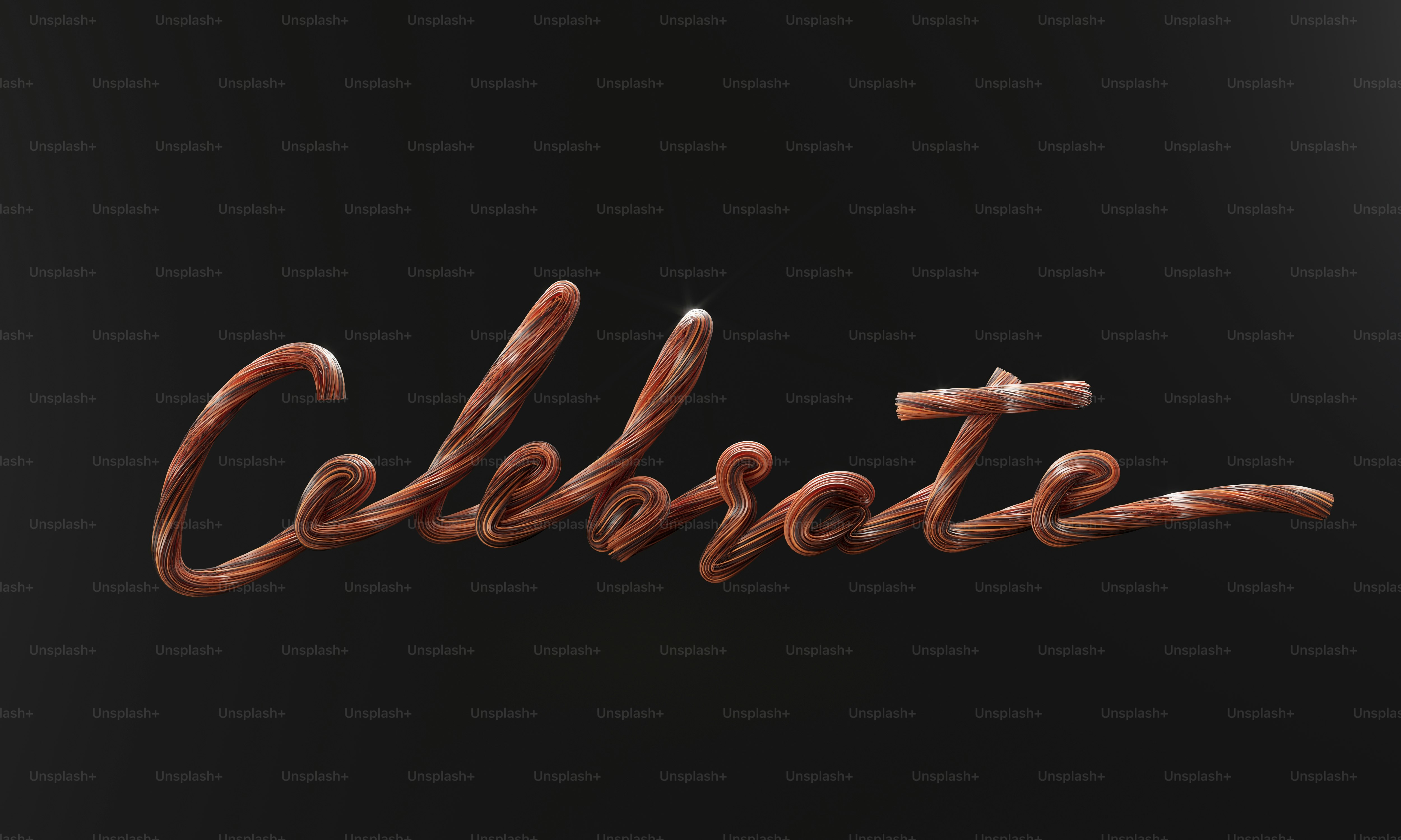 a 3d rendering of the word celebrate