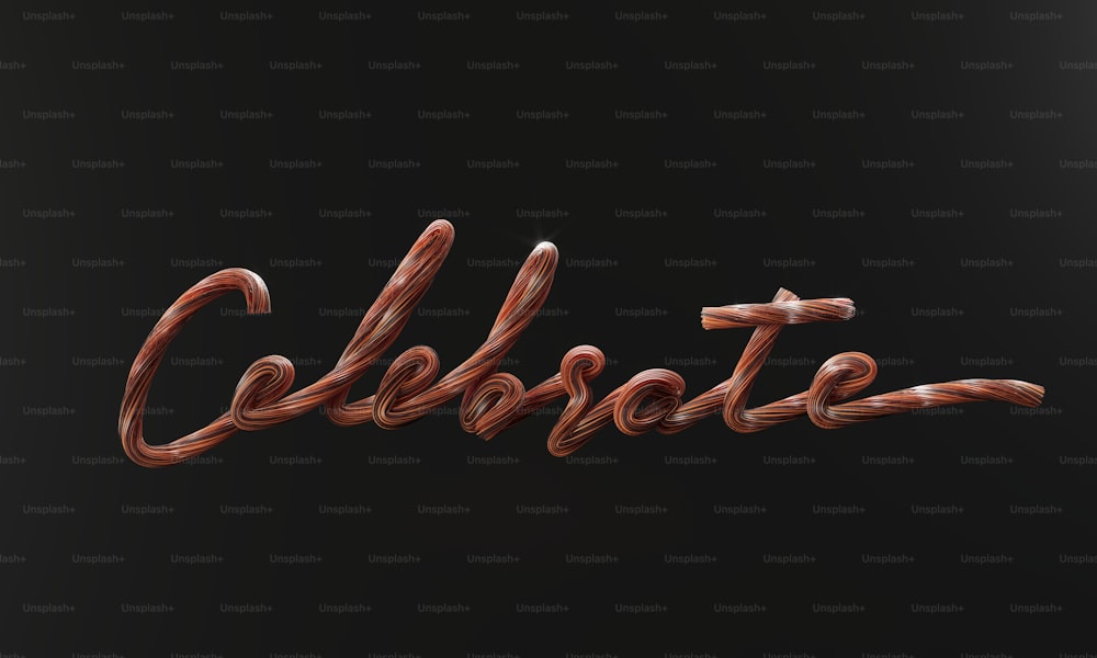 a 3d rendering of the word celebrate