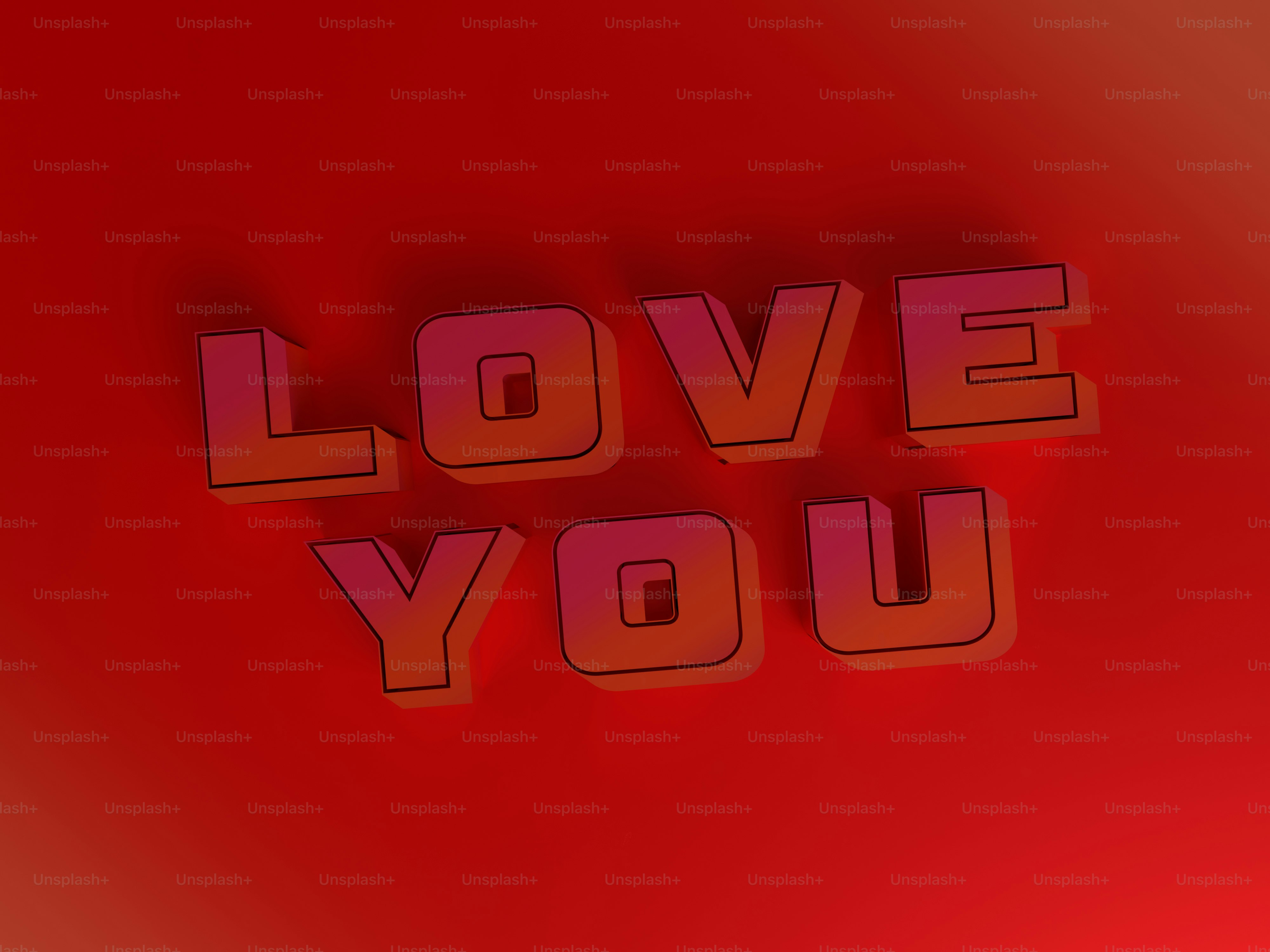 a red background with the words love you