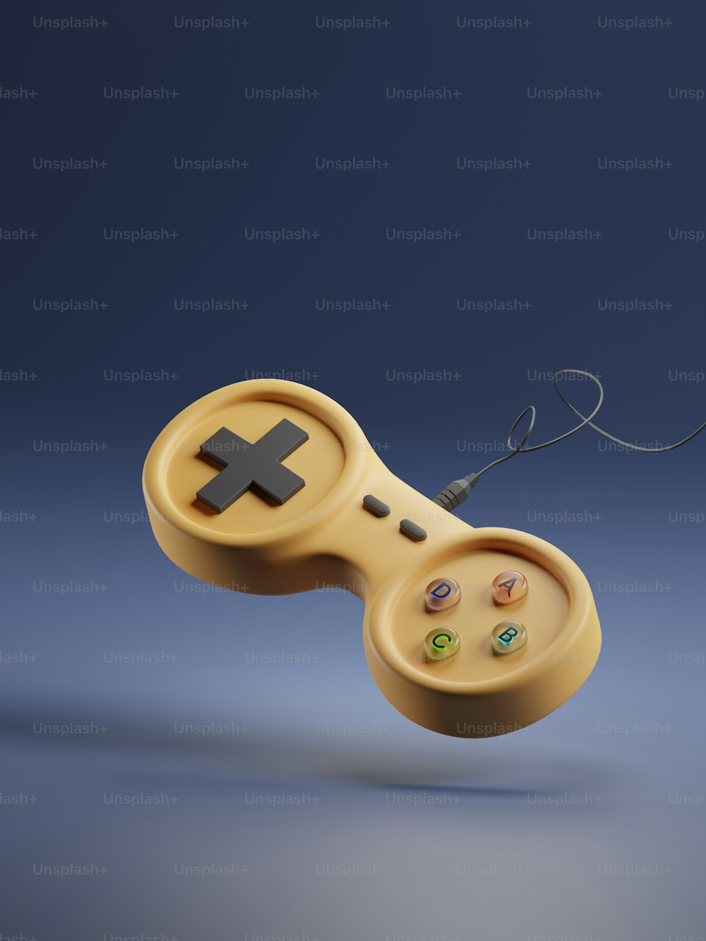 a game controller with a cord attached to it