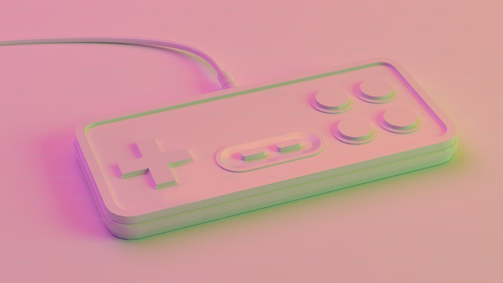 a video game controller with a cord attached to it