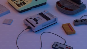 a group of nintendo wii controllers sitting next to each other