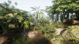 Eine künstlerische Darstellung eines Tropenwaldes