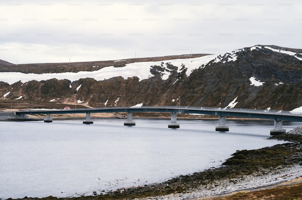 a bridge over a large body of water