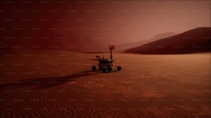 Una imagen generada por computadora de un vehículo en el desierto