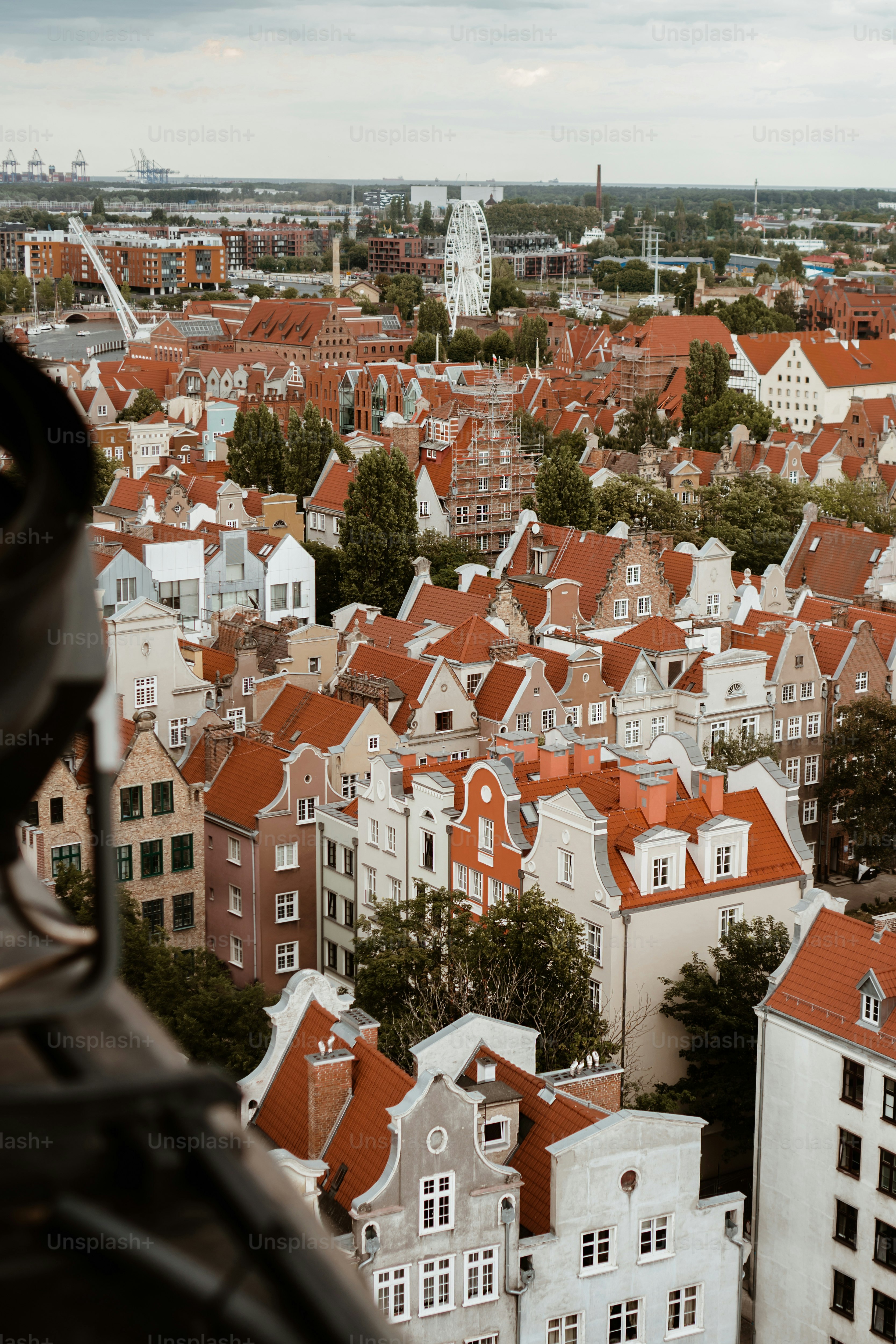 a view of a city from a tall building