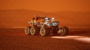 a large truck in the middle of a desert