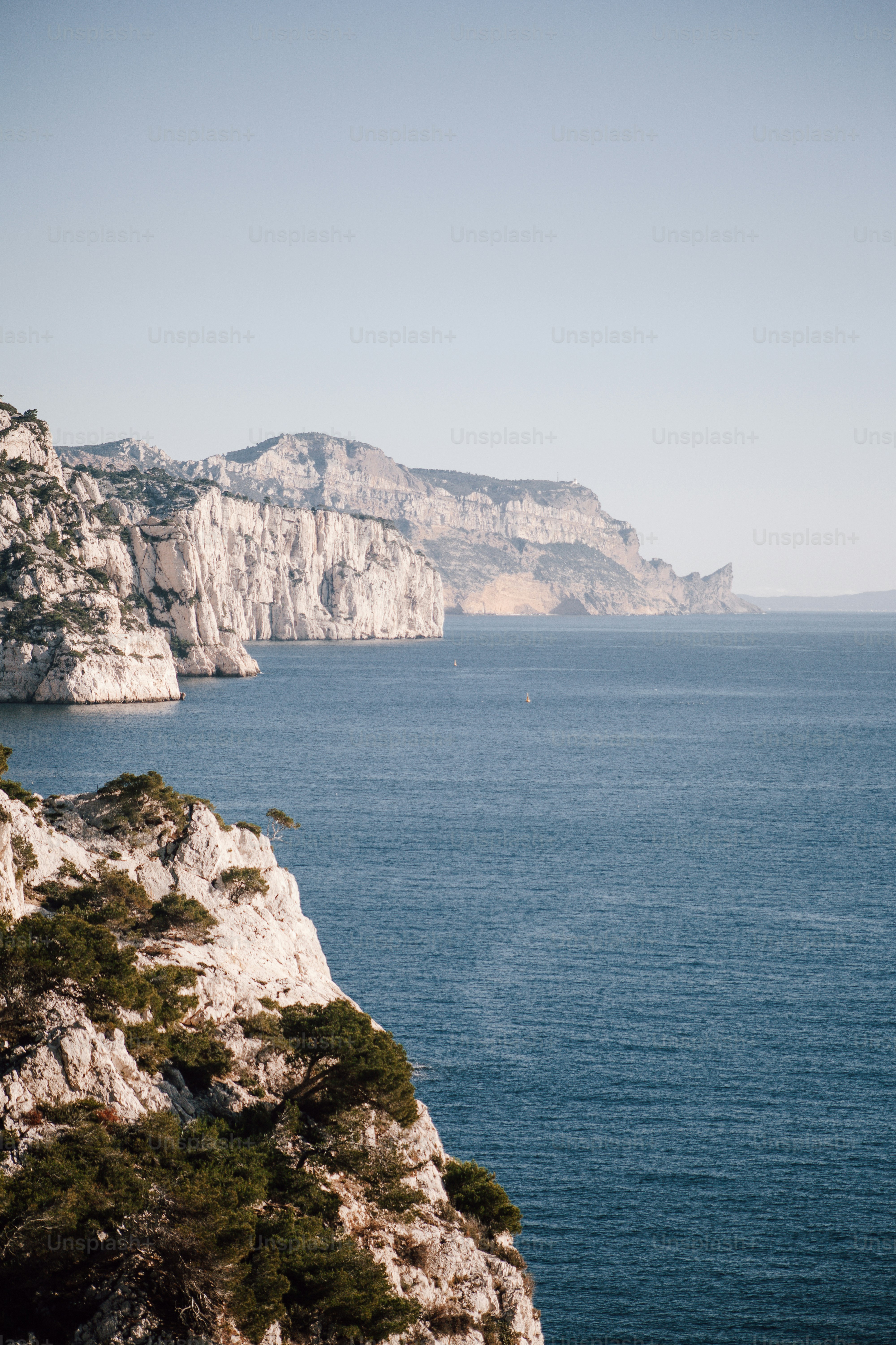 a large body of water surrounded by mountains
