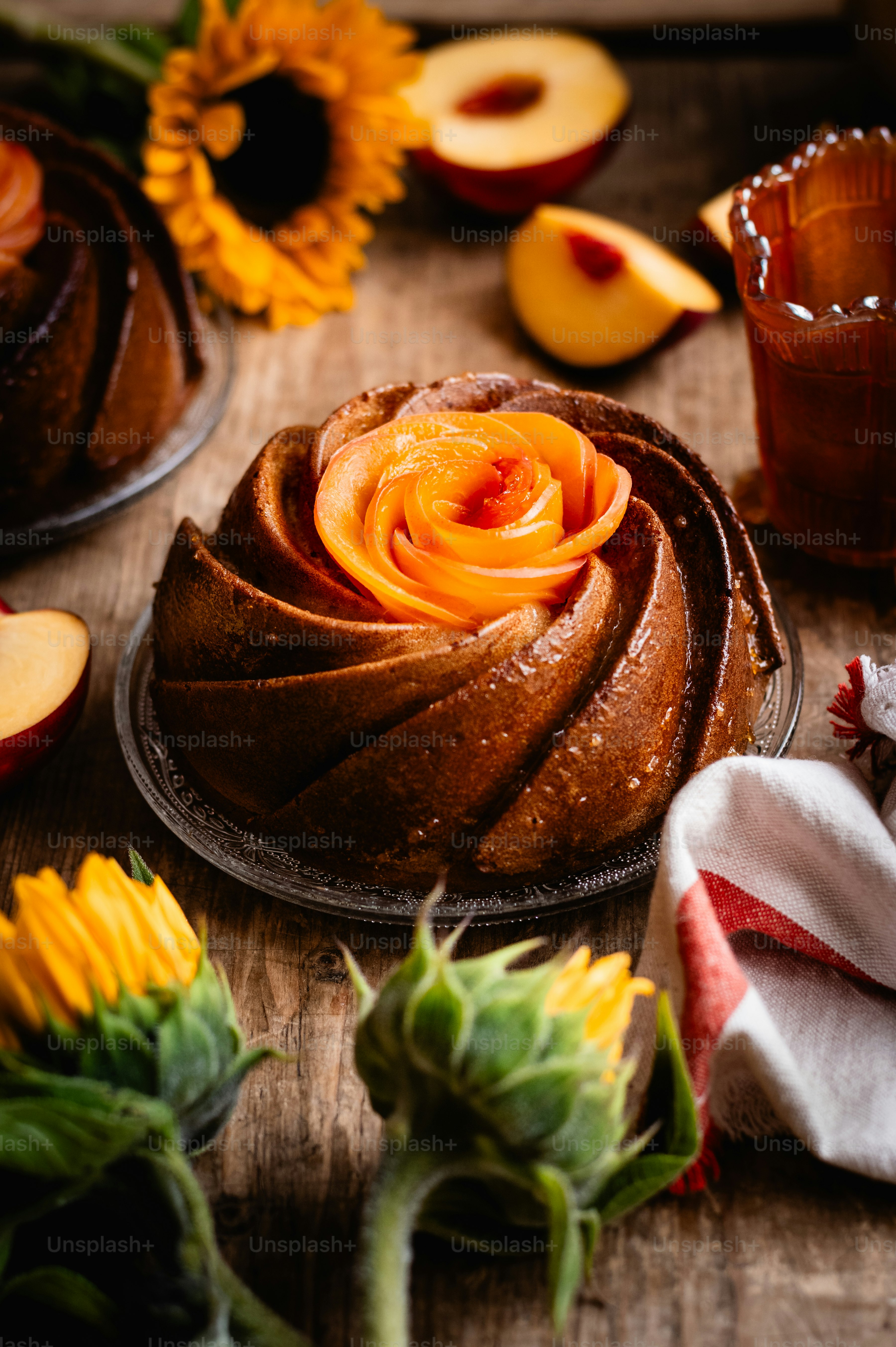 a cake sitting on top of a wooden table