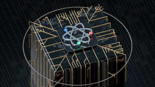 Futuristic imagery symbolizing quantum computing concepts