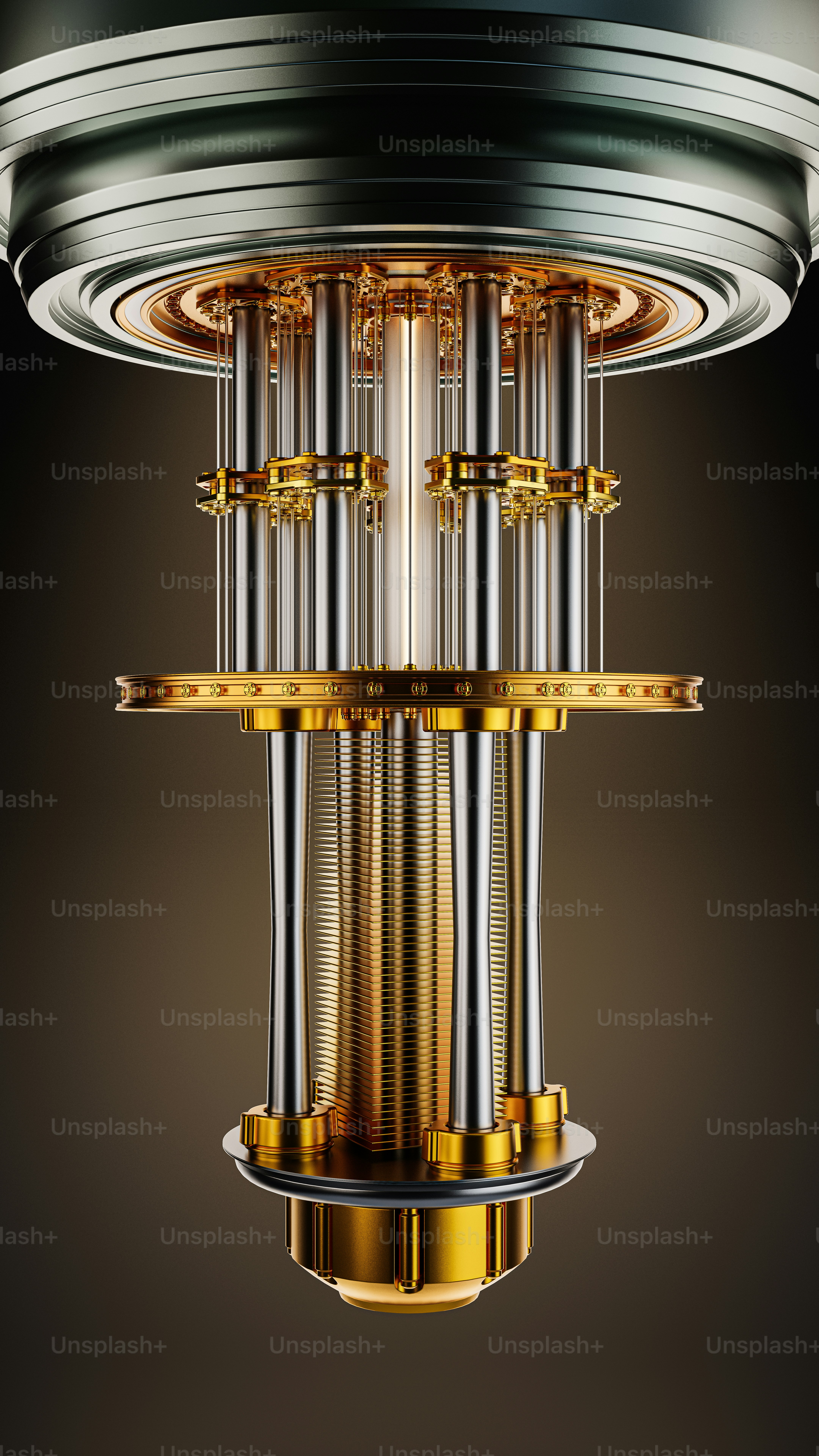 3D render of the quantum computer, 8K resolution.