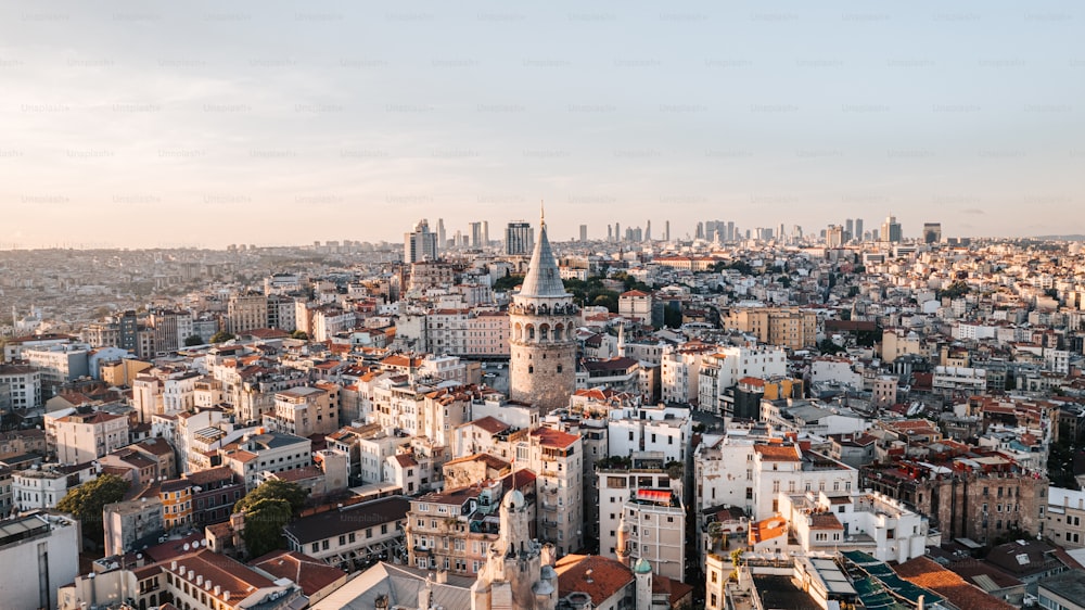 a view of a city from the top of a building