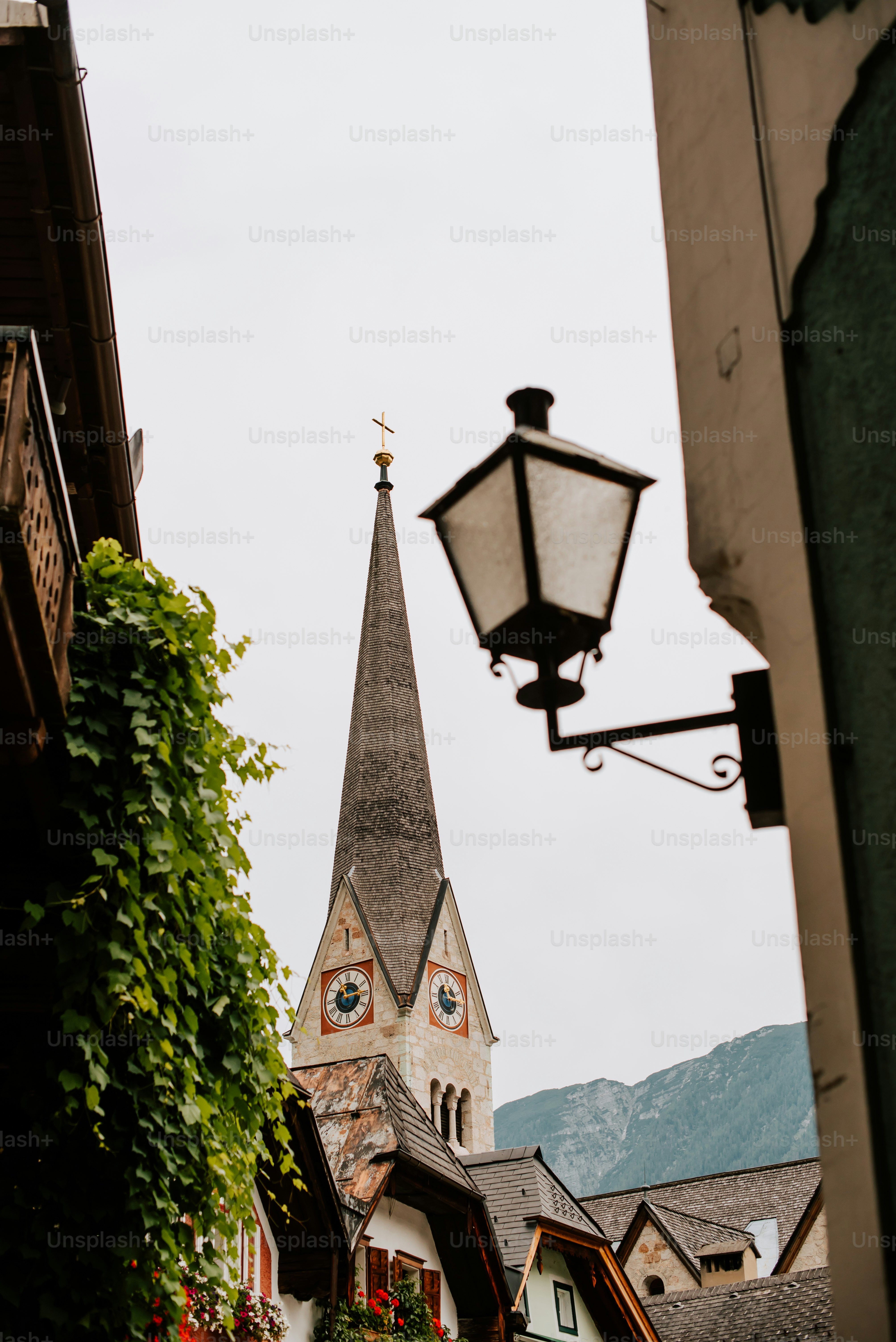 a church with a steeple and a clock tower