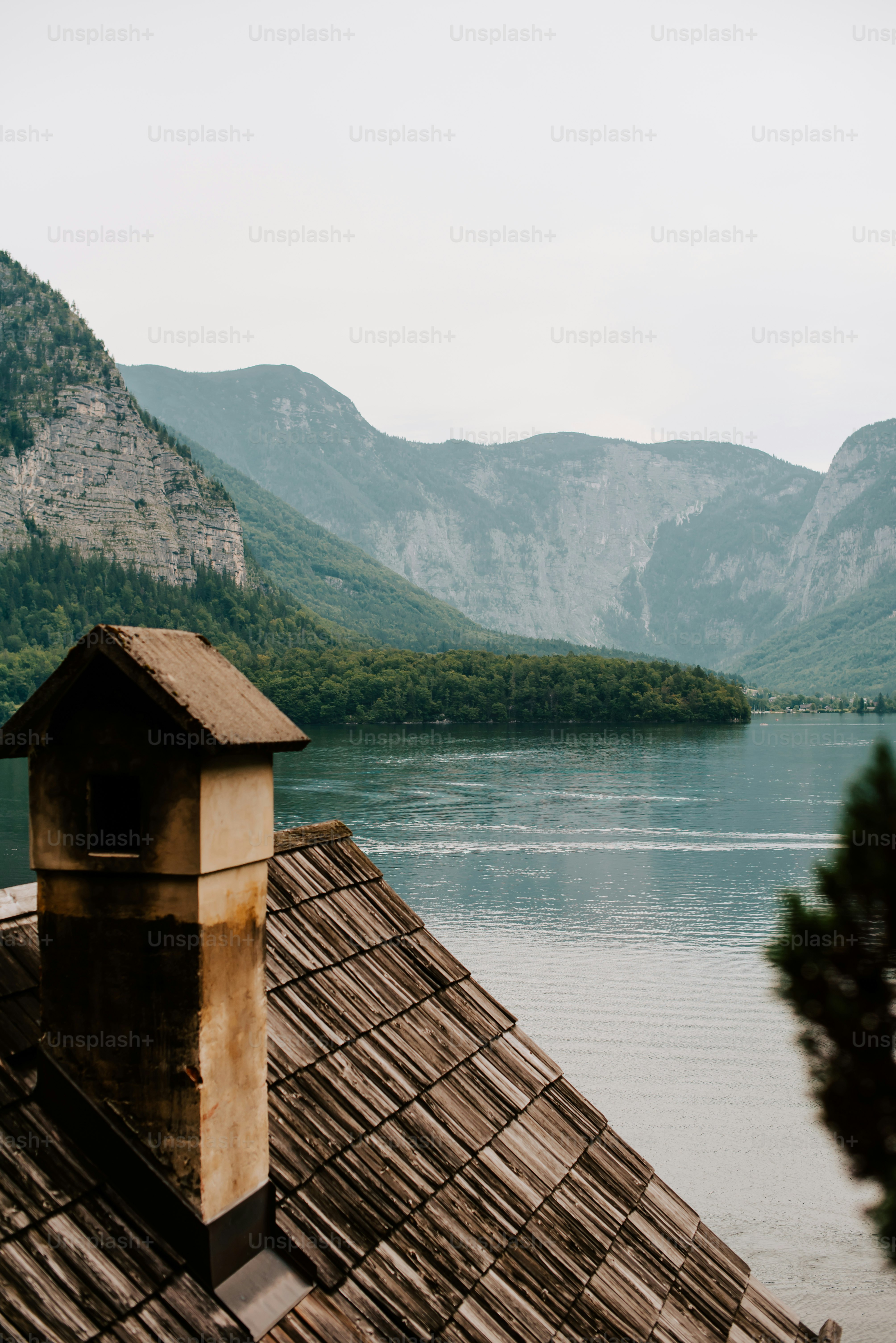 Una vista de un cuerpo de agua con montañas en el fondo