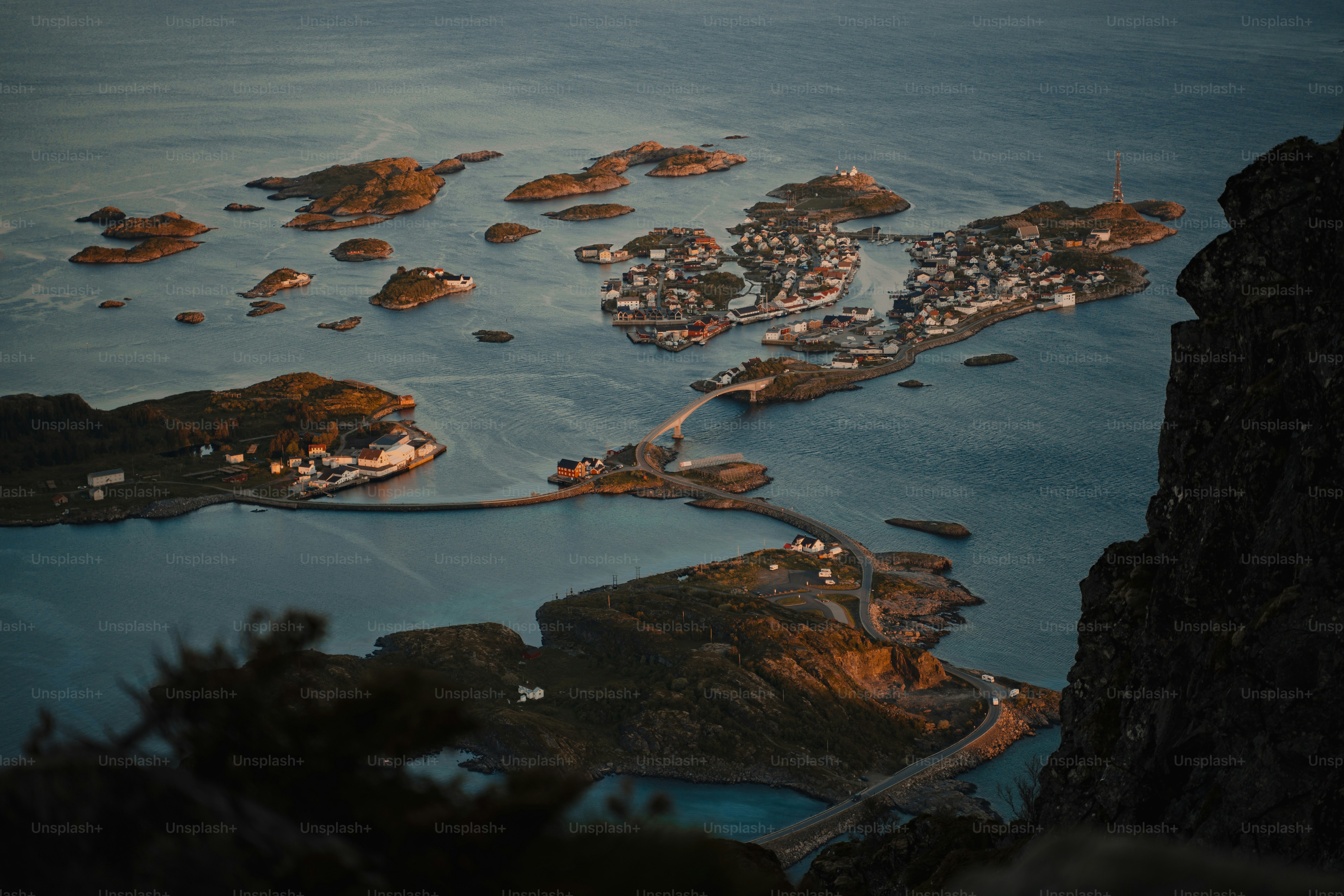 a large body of water surrounded by mountains