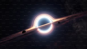 宇宙のブラックホールに対するアーティストの印象