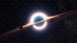 an artist's impression of a black hole in space