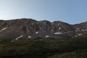 a mountain range with snow on the top of it