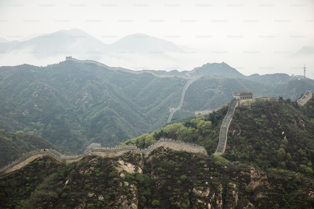 a view of the great wall of china