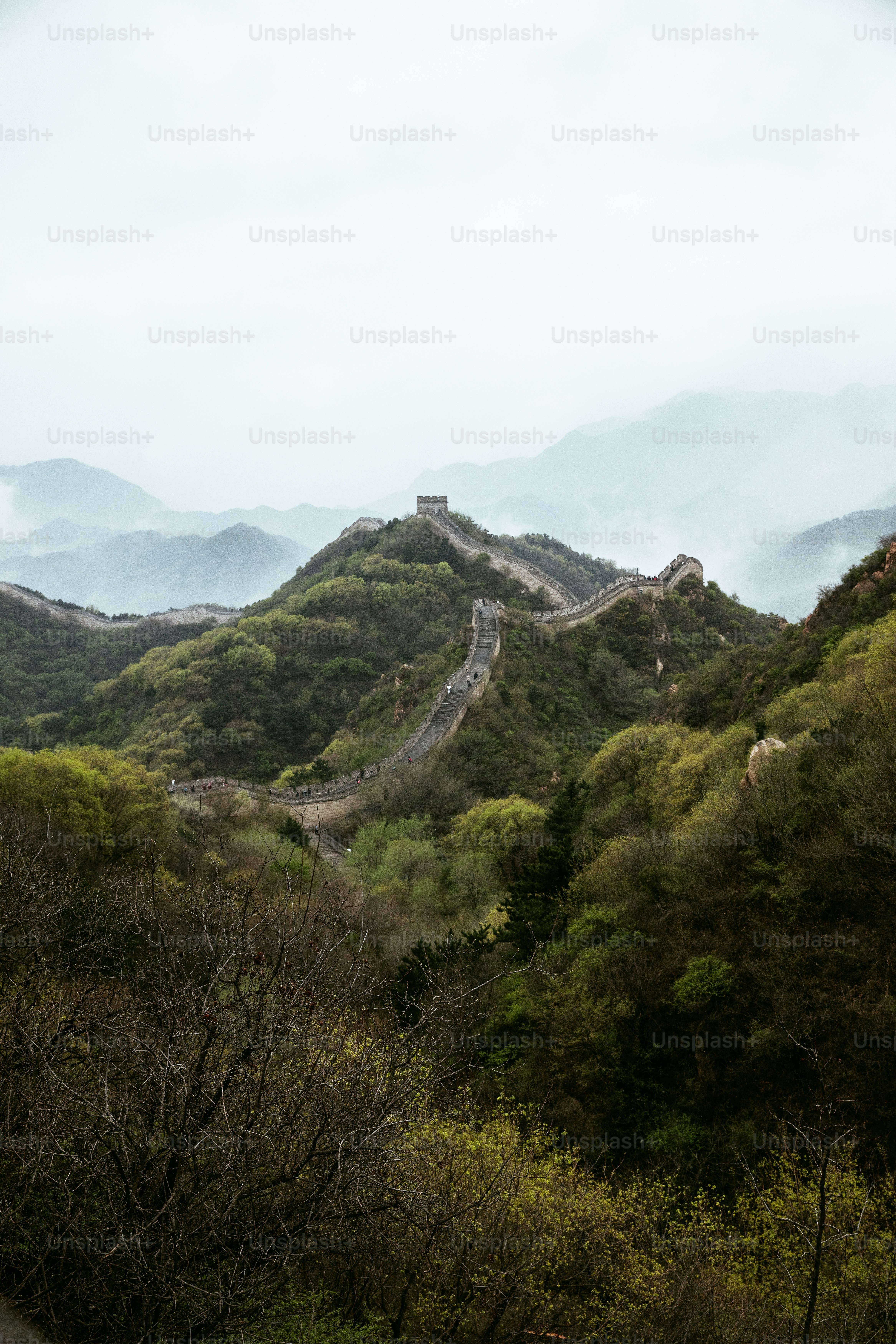 a view of the great wall of china