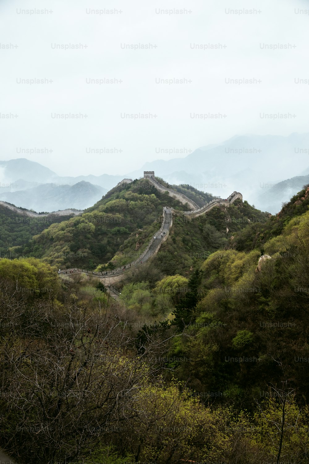 Uma vista da Grande Muralha da China