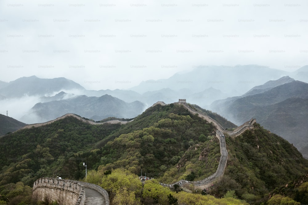 a view of the great wall of china