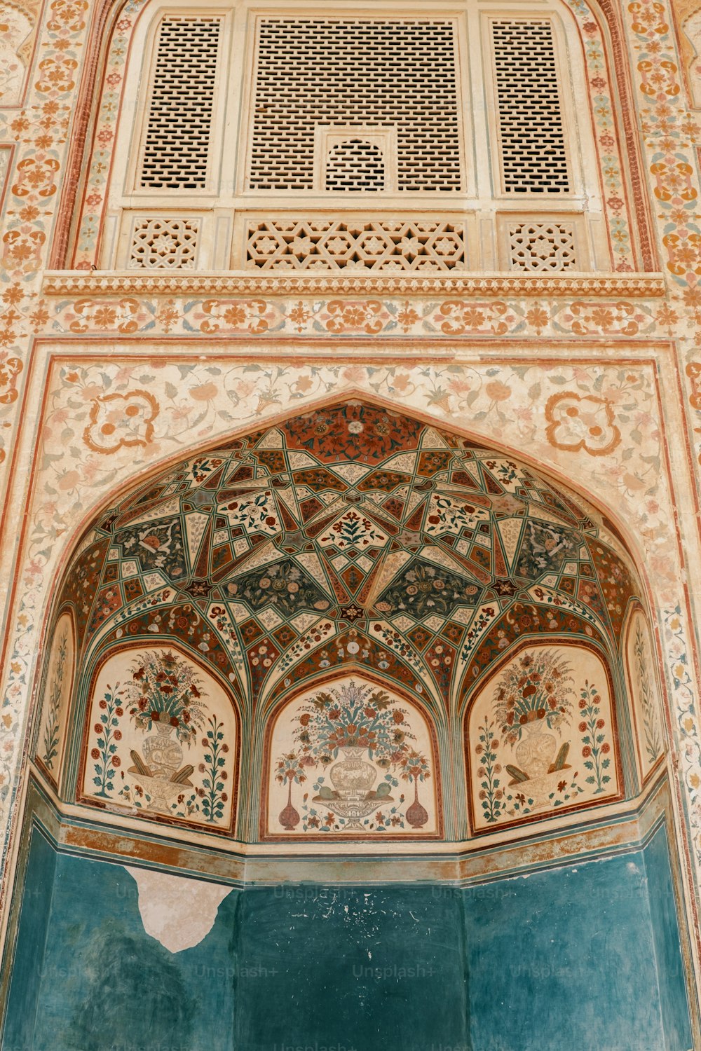 an intricately decorated archway in a building