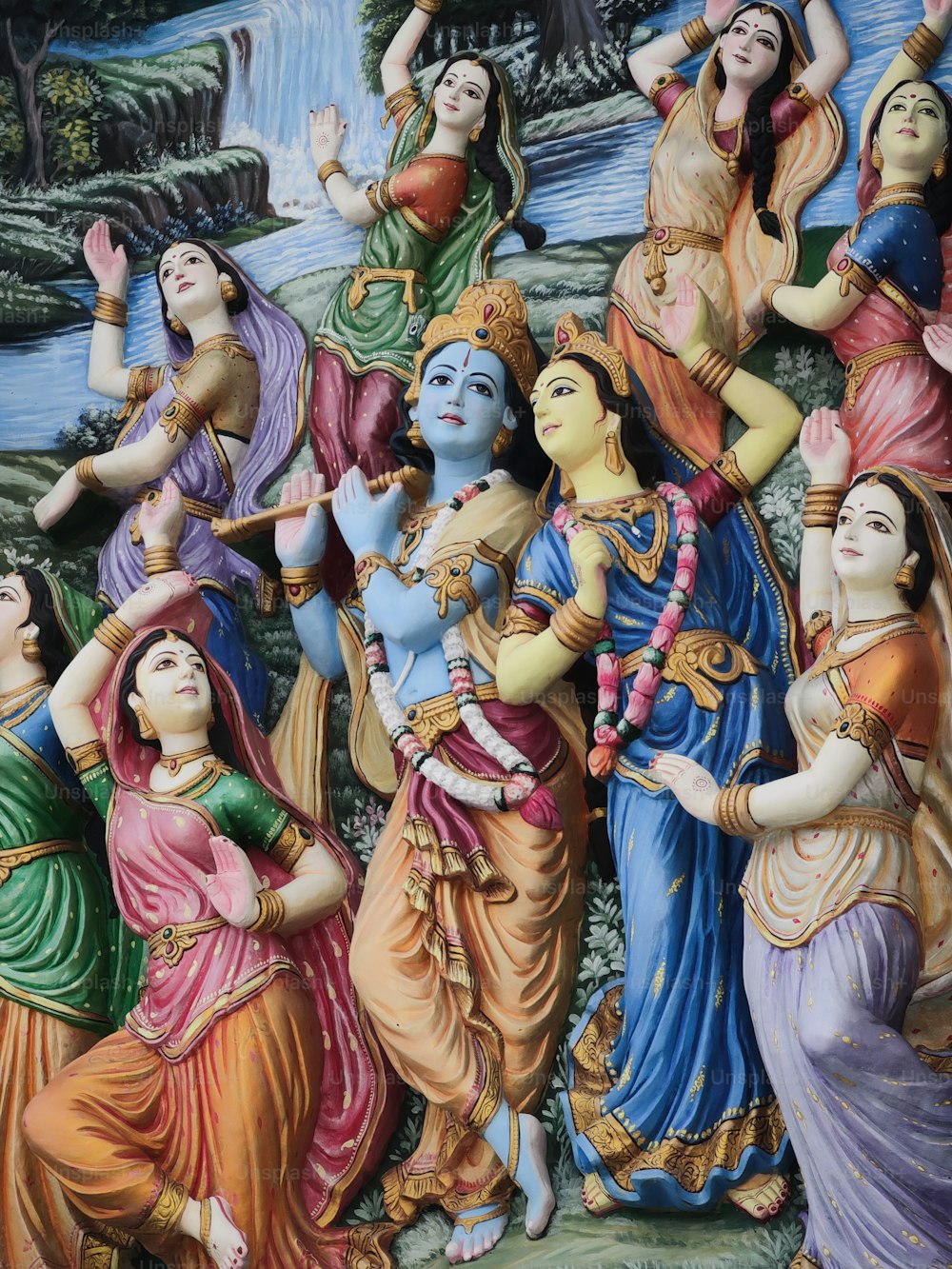 Una pintura de un grupo de mujeres bailando
