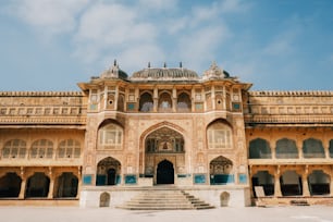 a large building with a staircase leading up to it