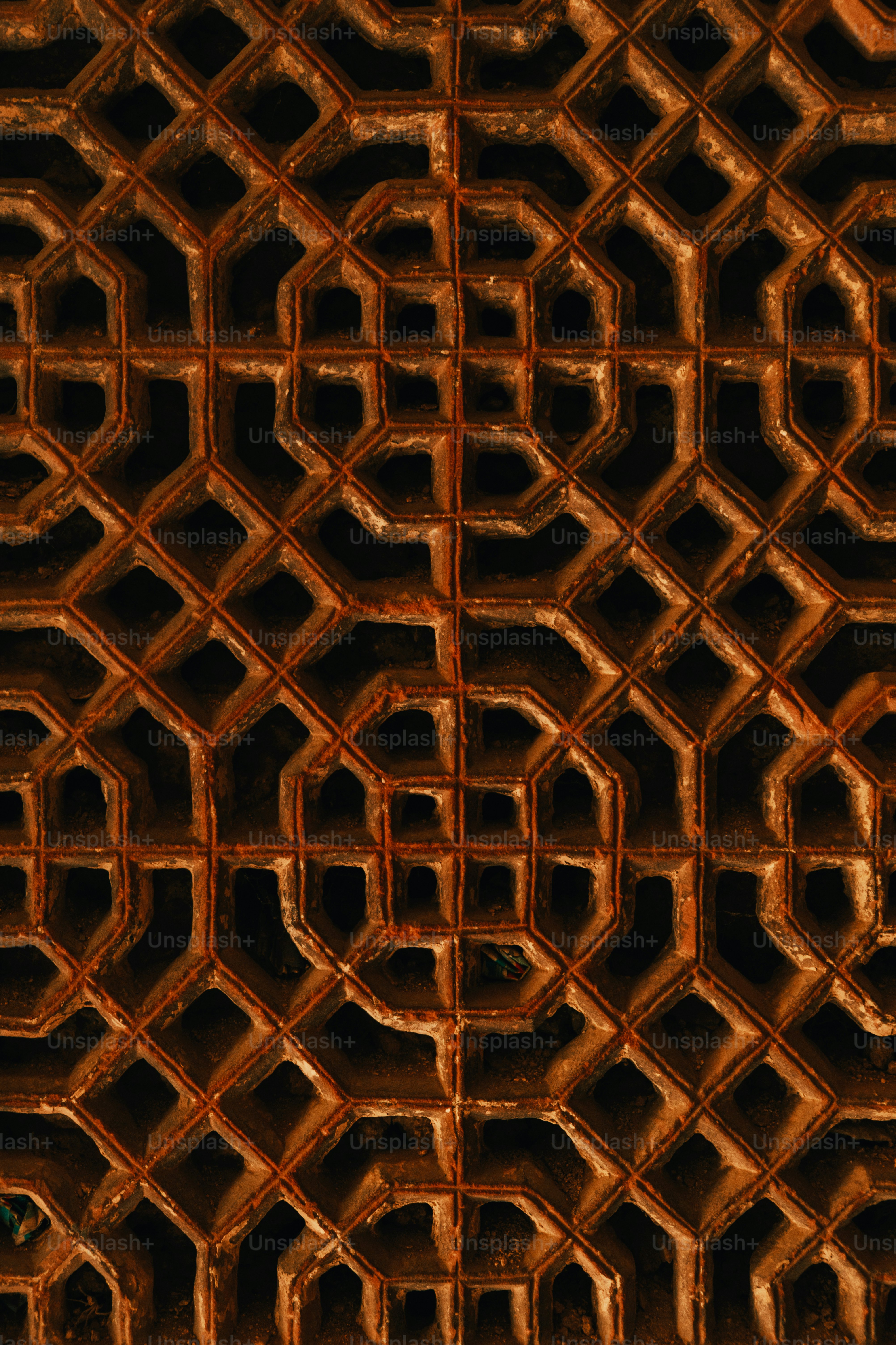 a close up view of a metal structure