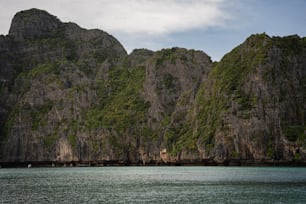 a large body of water surrounded by mountains