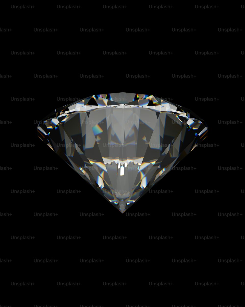 Ein Diamant auf schwarzem Hintergrund
