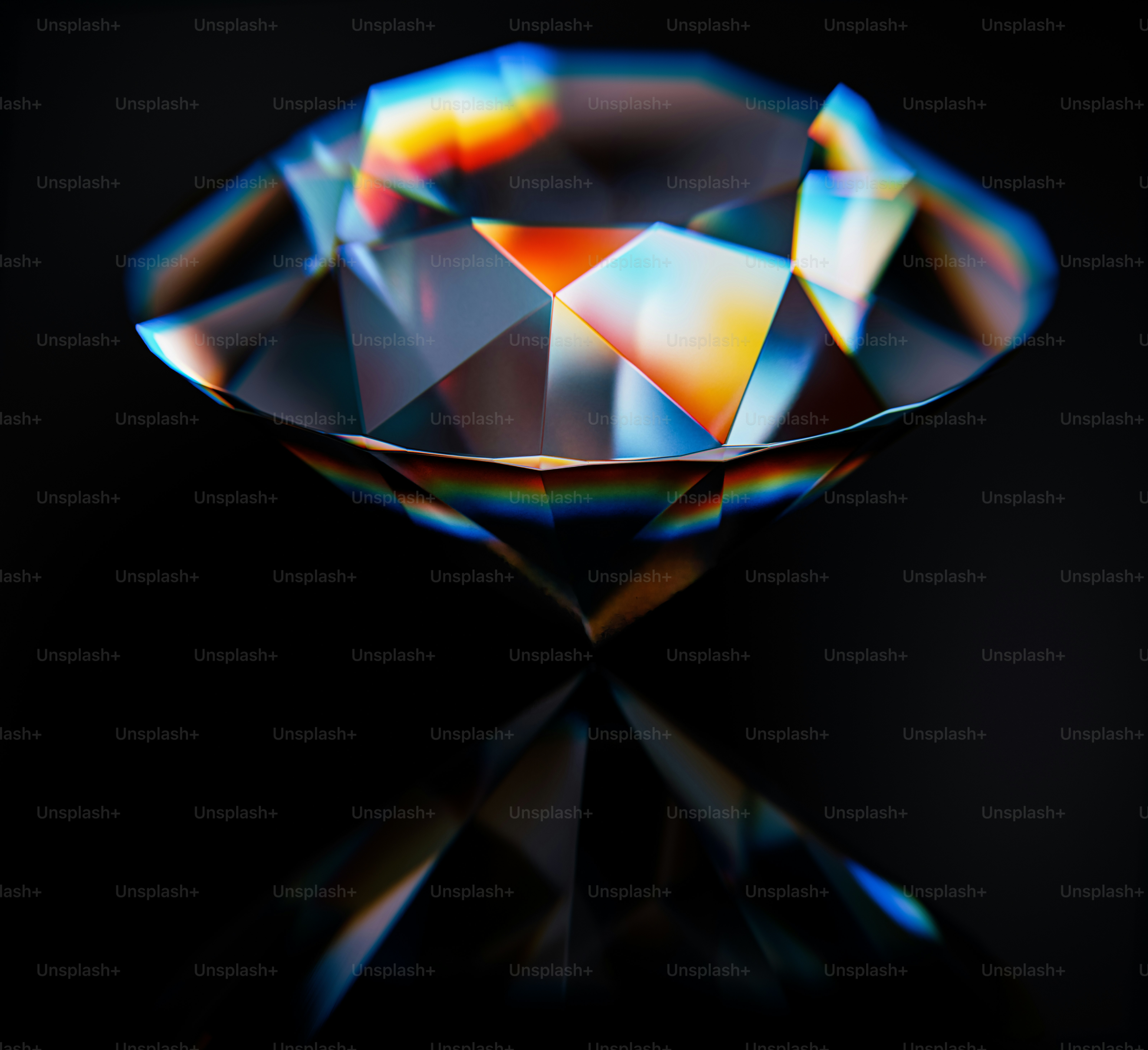 Reflection of colors on a diamond