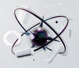Un oggetto bianco con un oggetto nero al centro