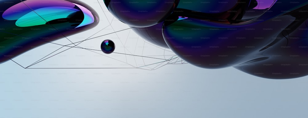 Un groupe de ballons flottant dans les airs