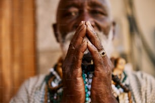 a man with a ring on his hands