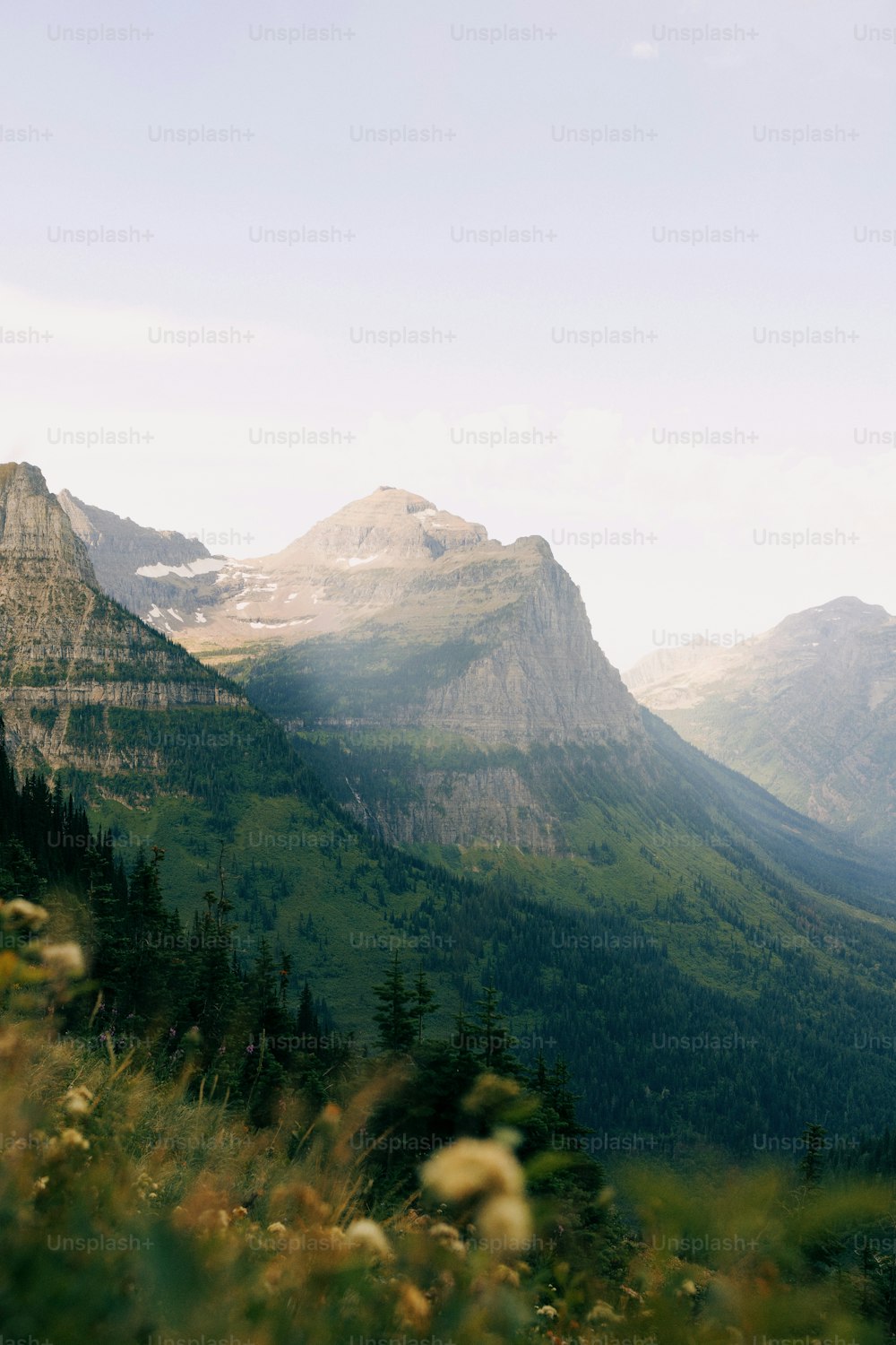 a view of a mountain range from a high point of view