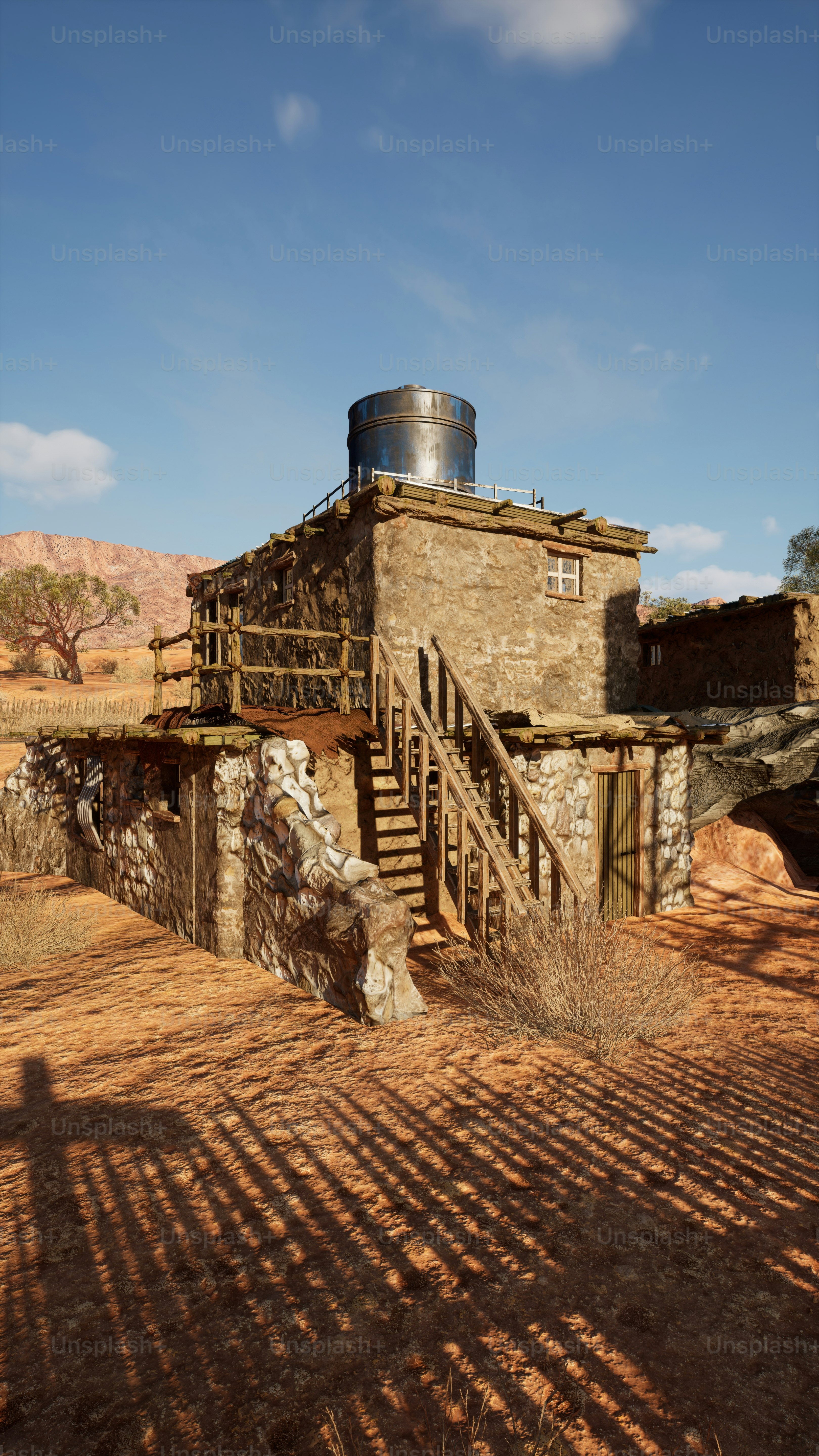 a building with a water tank on top of it