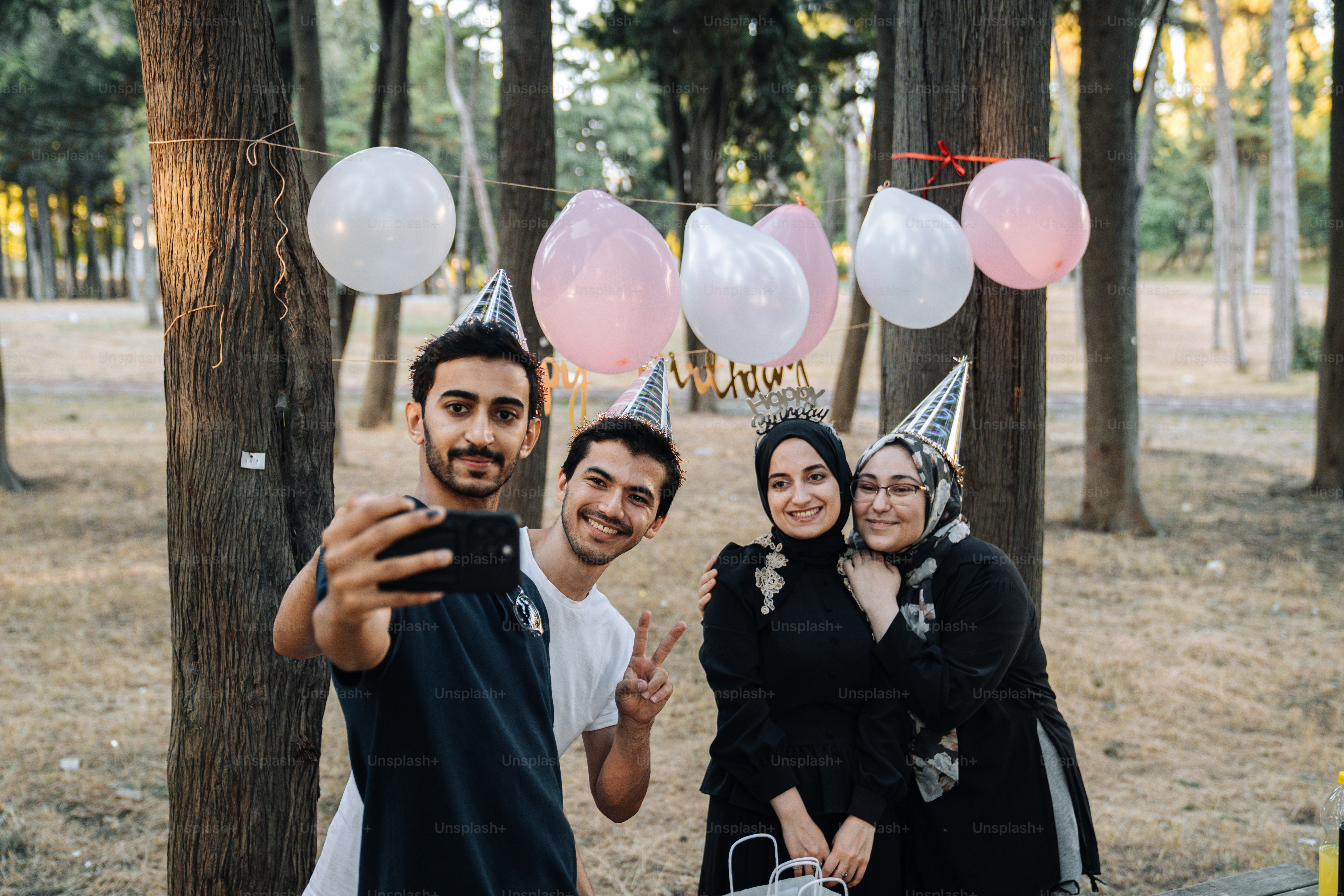 a group of people standing next to each other