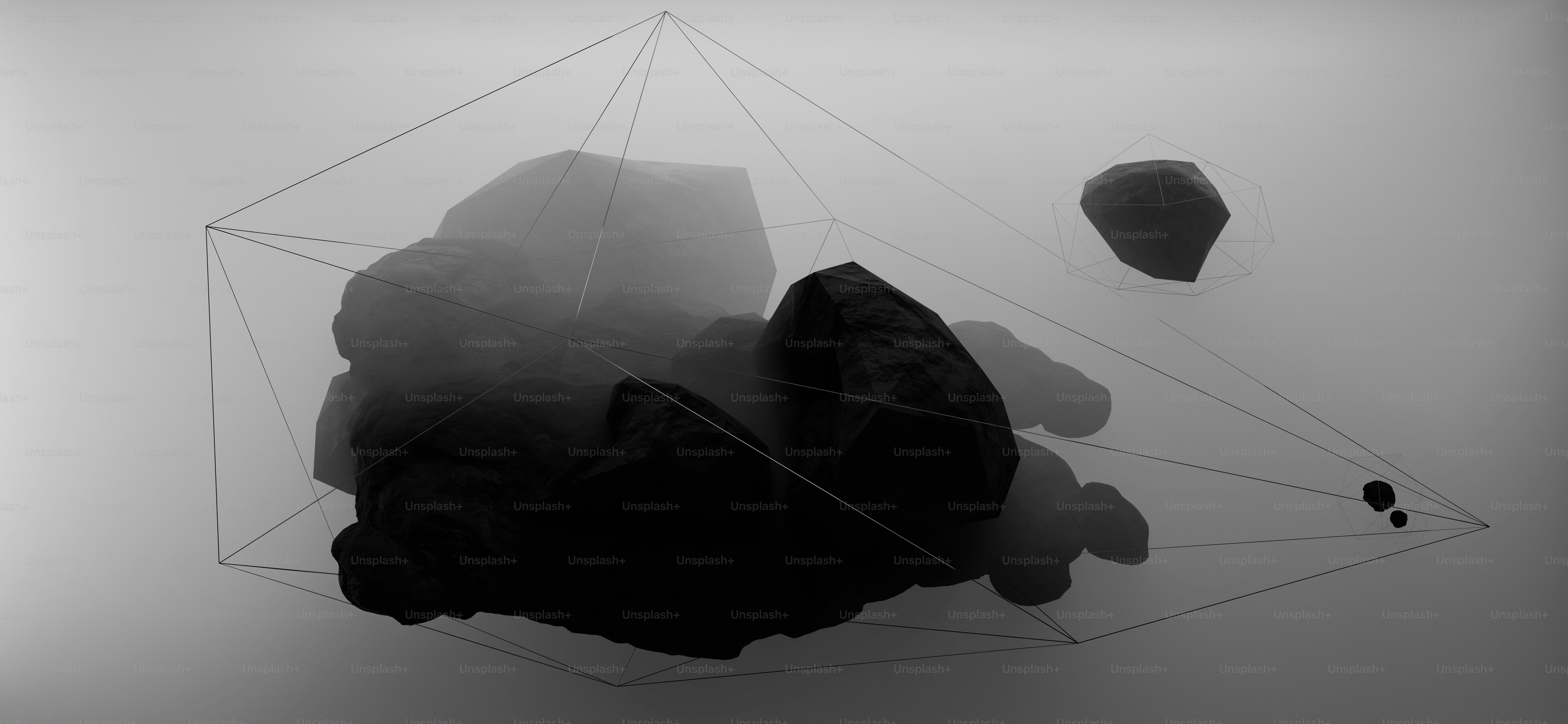 a black and white photo of some rocks