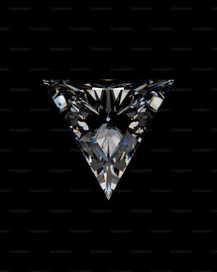 a triangle shaped diamond on a black background