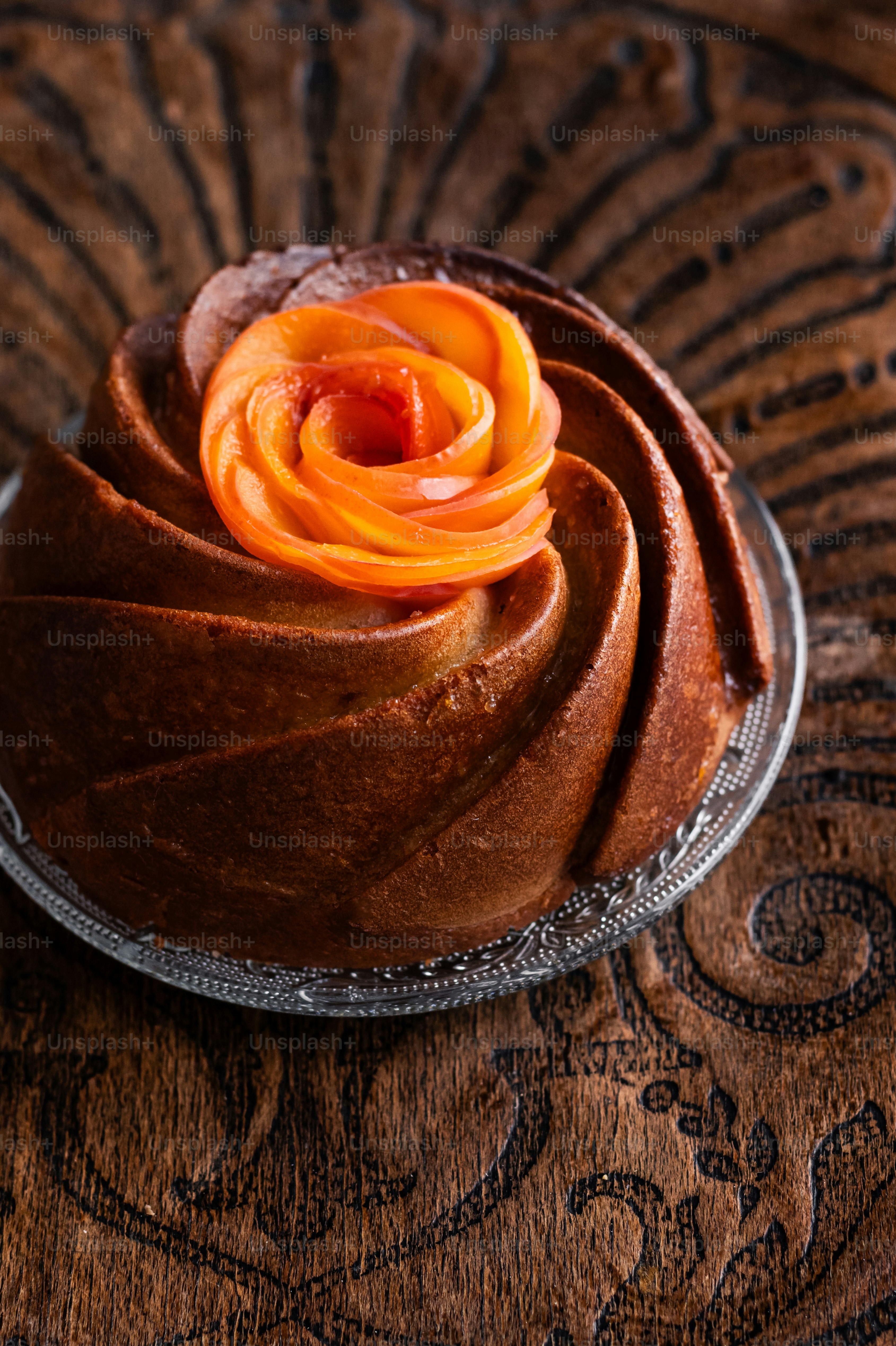 a close up of a cake on a plate on a table